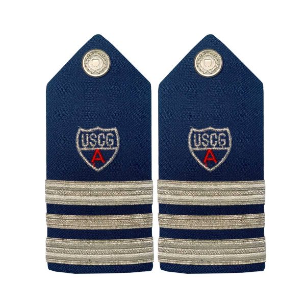 Coast Guard Auxiliary Hard Shoulder Board: DSO, BC, D (2 1 2 Stripes & Red A) - Female Sale