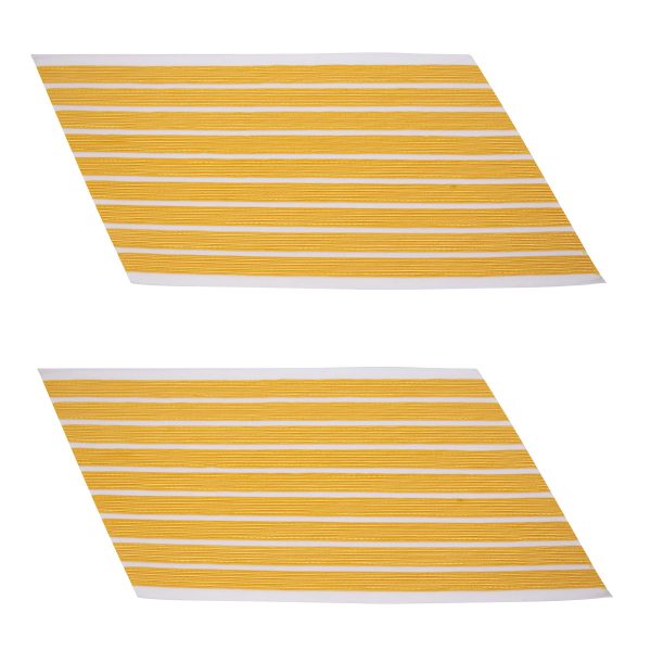 Army Service Stripe: Gold Embroidered on White - male, set of 9 on Sale