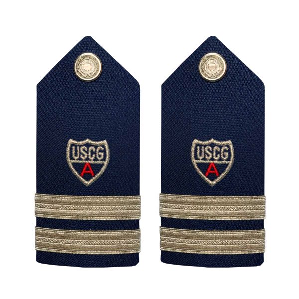 Coast Guard Auxiliary Hard Shoulder Board: ADSO, BA (2 Stripes & Red A) - Female For Cheap