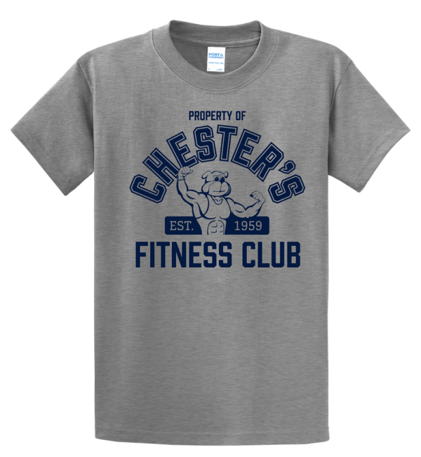 Chester s Fitness Club T-Shirt: Heather Gray, Youth For Discount