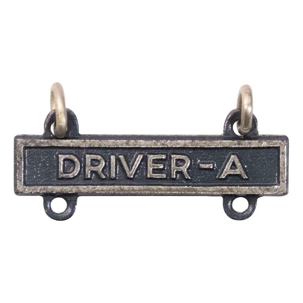 Army Qualification Bar: Driver A - silver oxidized finish Cheap