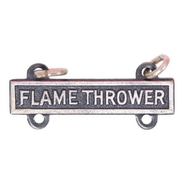 Army Qualification Bar: Flame Thrower - silver oxidized finish Discount