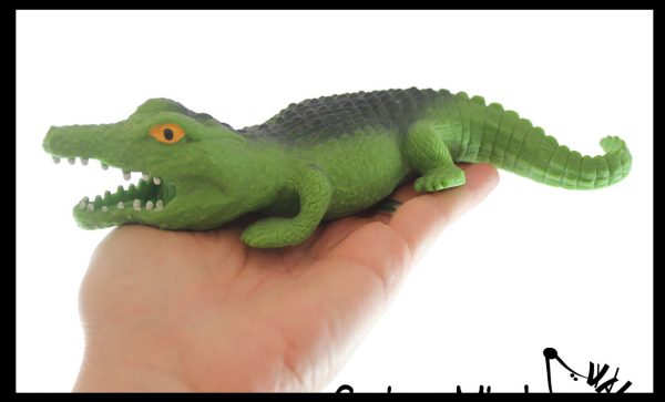 2 Stretchy Sand Animals - Shark and Alligator - Moldable Sensory, Stress, Squeeze Fidget Toy ADHD Special Needs Soothing Croc Cheap - Image 2