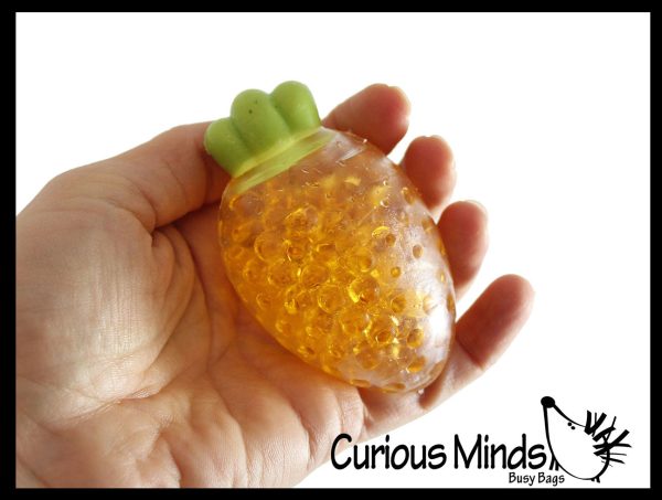 Banana and Carrot Water Bead Filled Squeeze Stress Balls  -  Sensory, Stress, Fidget Toy - Vegetable Fruit Set For Sale - Image 5