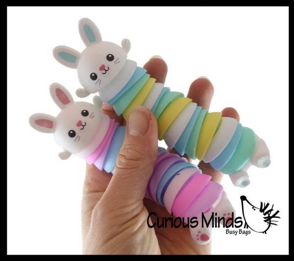 Wiggle Bunny Rabbit Fidget - Wiggle Articulated Jointed Moving Creature Toy - Unique Supply
