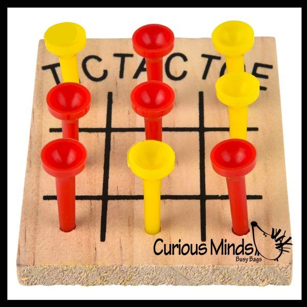 NEW - Tic Tac Toe Peg Game - Wooden Classic Game - Peg Puzzle Brain Teaser Online Sale