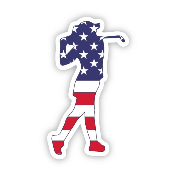 Women s Golf Sticker - USA Flag Discount